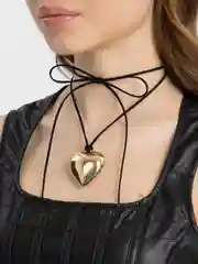 Золотой чокер с подвеской на Новый год на шнурке
