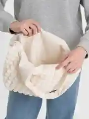 Белый сумка шоппер стеганый, летняя в корейском стиле