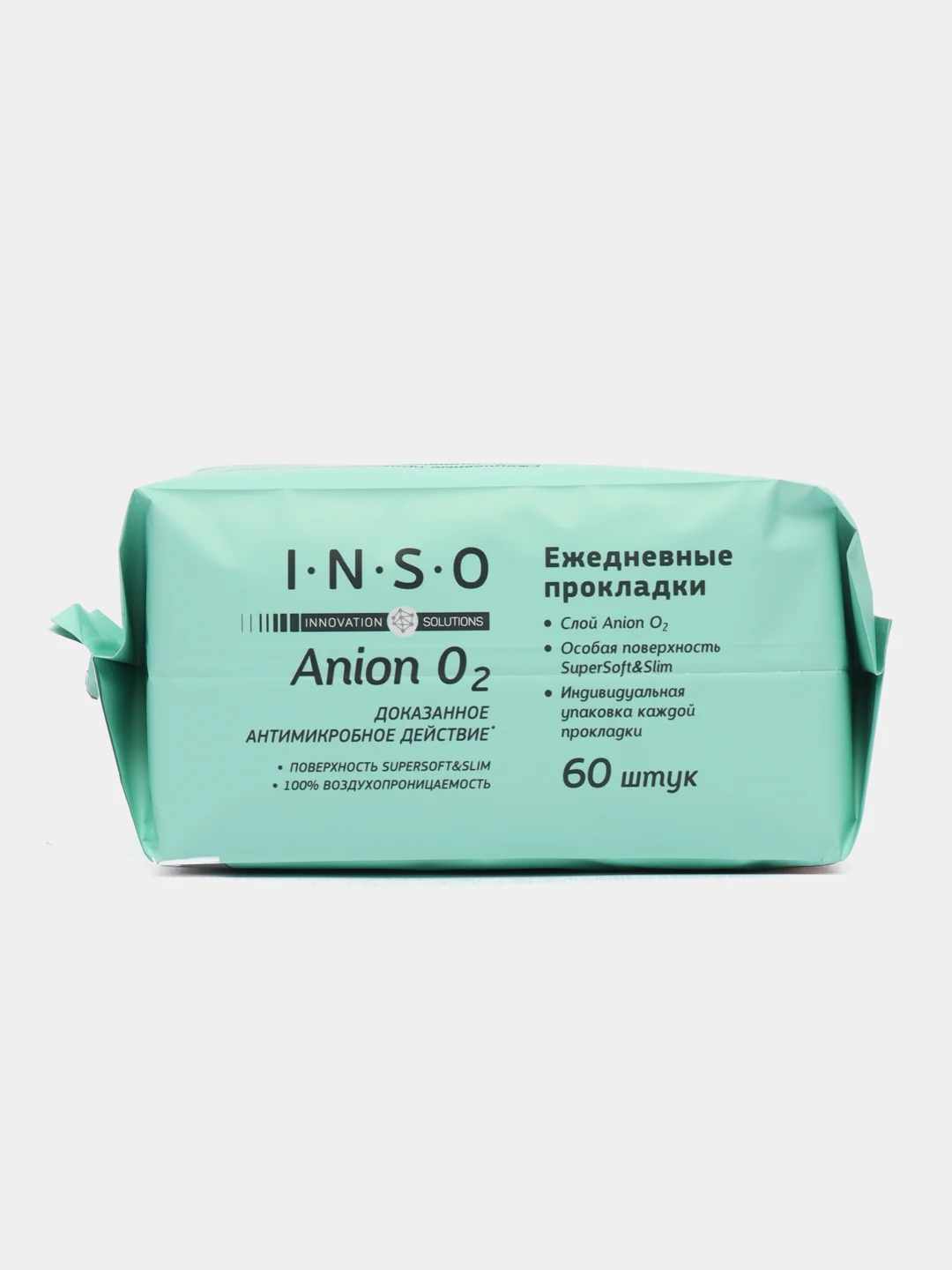 Мятный прокладки ежедневные женские ультратонкие INSO Anion O2, большая упаковка 30 шт, 60 шт