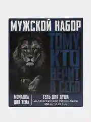 Темно-синий подарочный набор для мужчин "23 февраля": гель для душа и шампунь для волос