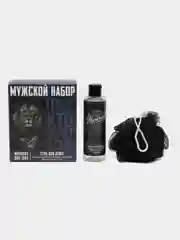 Темно-синий подарочный набор для мужчин "23 февраля": гель для душа и шампунь для волос