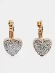Серьги Сердце с блёстками