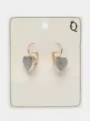 Серьги Сердце с блёстками