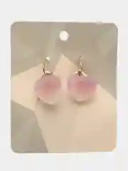 Розовый серьги Сердце мармеладное сахарное
