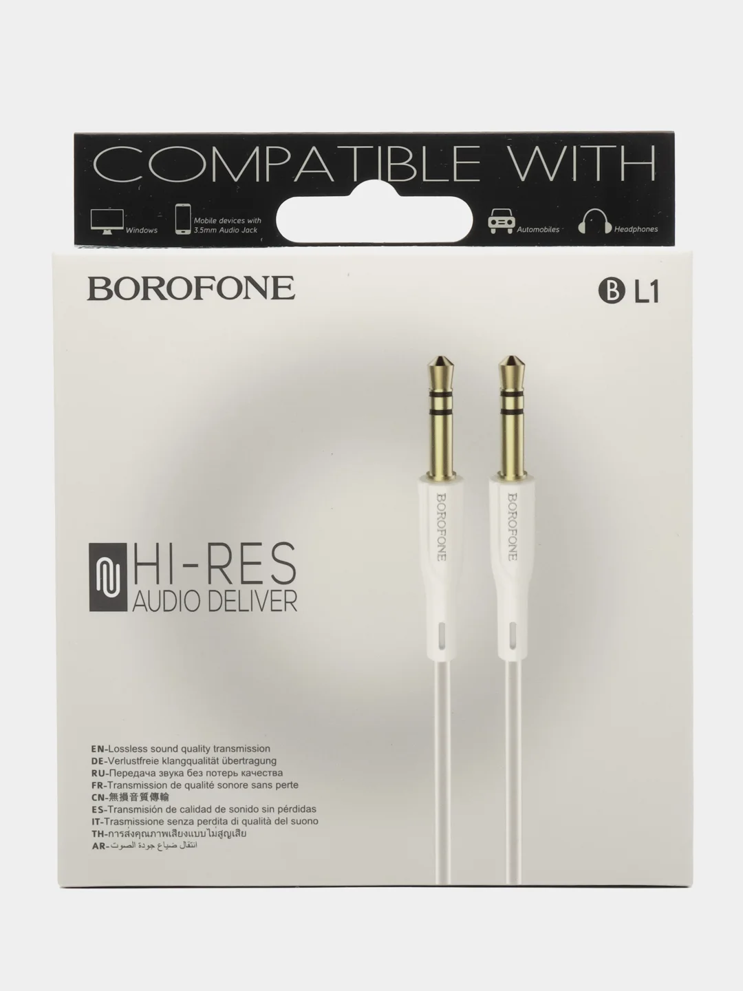Белый кабель AUX Borofone BL1