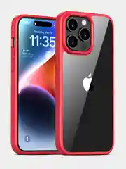 Красный прозрачный чехол для Apple IPhone 15 Pro / 15 Pro Max с силиконовым кантом Crystal Case