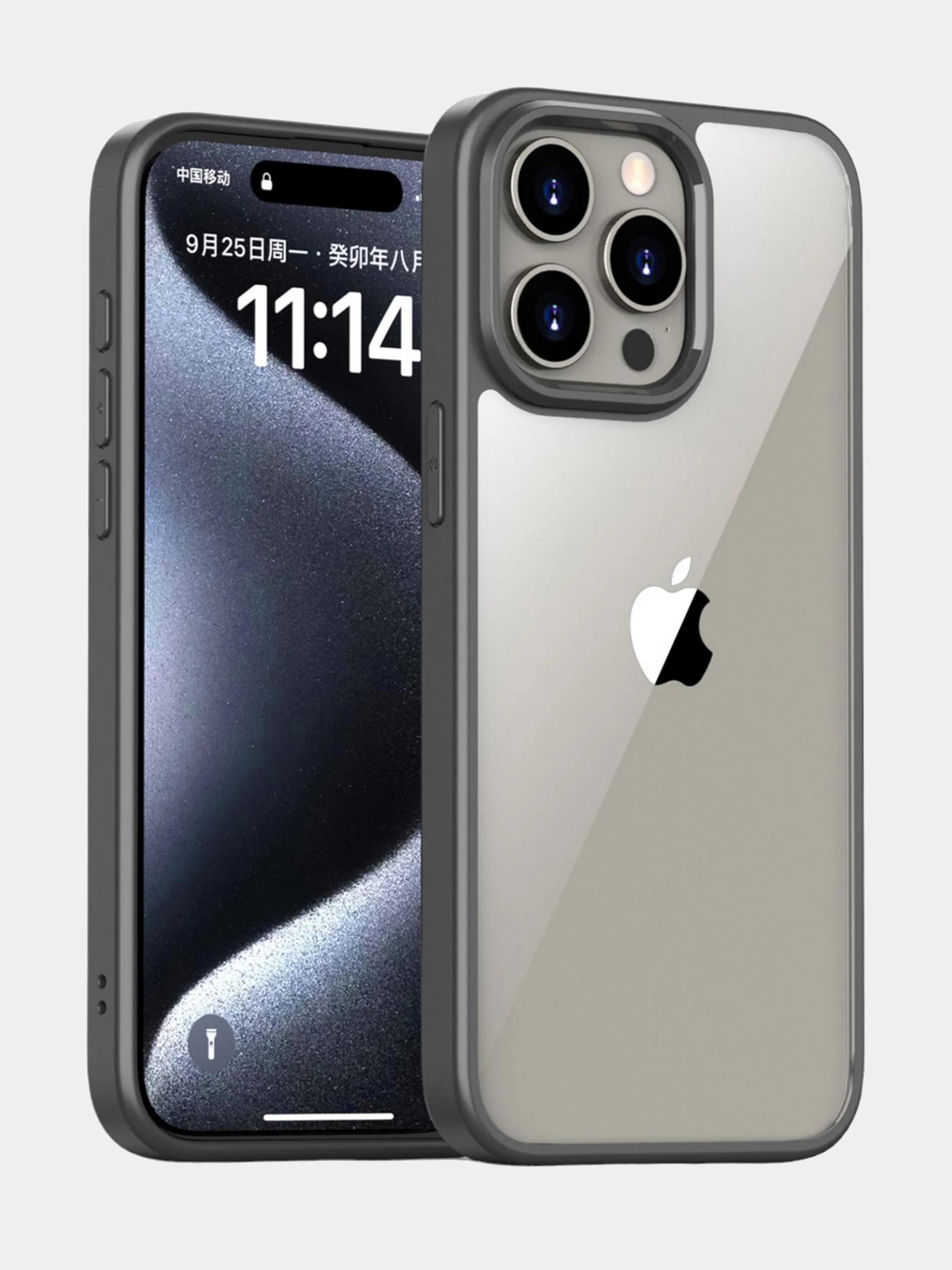 Красный прозрачный чехол для Apple IPhone 15 Pro / 15 Pro Max с силиконовым кантом Crystal Case