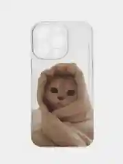 Бежевый чехол для iPhone 11 12 13 14 15 Pro Max 7 8 XR X XS Plus с принтом прозрачный