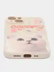 Бежевый меланж чехол для iPhone 11 12 13 14 Pro Max 7 8 XR X XS Plus с принтом прозрачный коты айфон