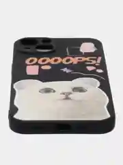 Черный чехол для iPhone 11 12 13 14 Pro Max 7 8 XR X XS Plus с принтом прозрачный коты айфон