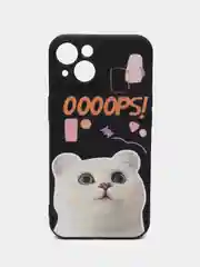 Черный чехол для iPhone 11 12 13 14 Pro Max 7 8 XR X XS Plus с принтом прозрачный коты айфон