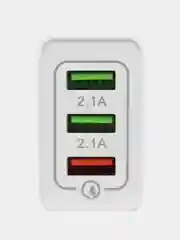 Белый зарядное устройство для телефона 3USB, адаптер для смартфона блок питания сетевой