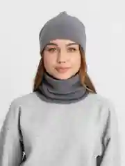 Серый шапка и снуд комплект, балаклава, шапка флисовая, снуд флисовый, зимний комплект