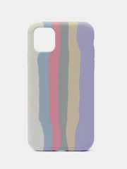 Чехол силиконовый Iphone 11  радуга Soft touch