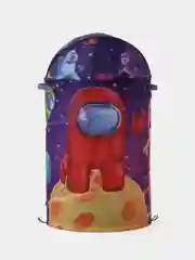 Красный складная корзина для игрушек и белья с закрывающейся крышкой