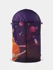 Зеленый складная корзина для игрушек и белья с закрывающейся крышкой