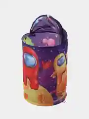 Зеленый складная корзина для игрушек и белья с закрывающейся крышкой