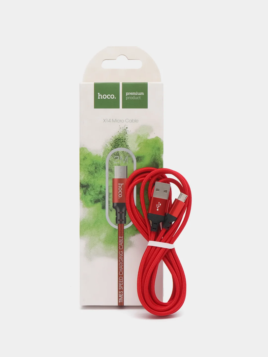Красный кабель для зарядки Micro-USB Hoco X14, ЗАРЯДНЫЙ кабель 2 М