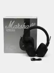 Черный беспроводные полноразмерные блютус наушники Marshall Major IV - с микрофоном, AUX и LED