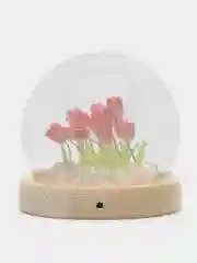 Розовый ночник светодиодный с тюльпанами ( USB кабель)