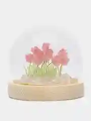 Розовый ночник светодиодный с тюльпанами ( USB кабель)