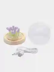 Фиолетовый ночник светодиодный с тюльпанами ( USB кабель)