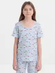 Голубой пижама детская, 100% хлопок, домашний костюм для девочки и мальчика, комплект детский