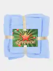 Небесно-голубой набор полотенец подарочный, 70*140 см, 35*75 см, микрофибра