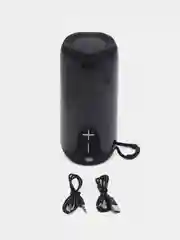 Черный портативная беспроводная Bluetooth-колонка TG 651, с радио и светомузыкой