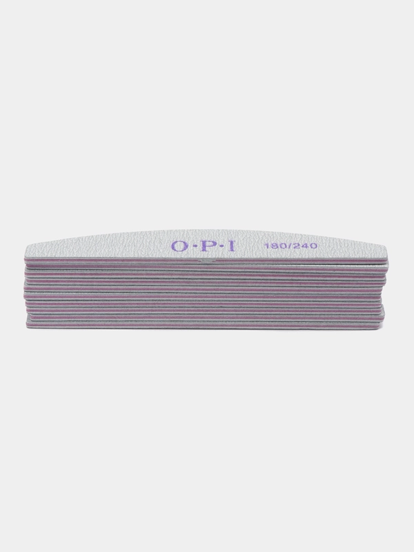 Пилка OPI для ногтей, лодка, прямая на деревянной основе, 100/180 и 180/240