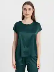Зеленый комплект: футболка и брюки, костюм женский, шелк Evellady