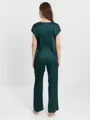 Зеленый комплект: футболка и брюки, костюм женский, шелк Evellady