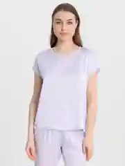 Лавандовый комплект: футболка и брюки, костюм женский, шелк Evellady
