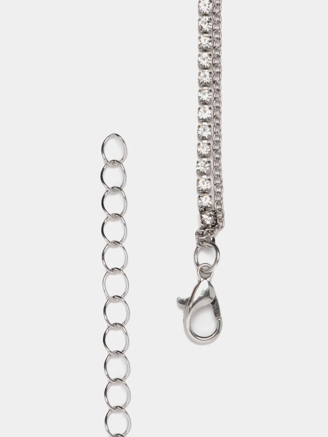 Сиреневый цепочка с сердцем Labret, многослойная со стразами в корейском стиле Харадзюку