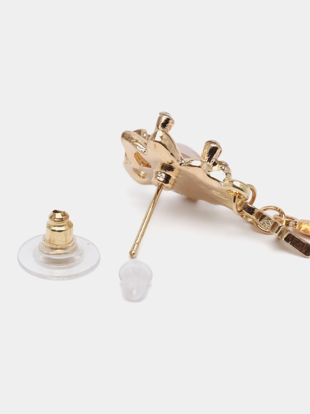Золотой серьги гвоздики Labret, асимметричные, цвет золото и серебро, в корейском стиле Харадзюку