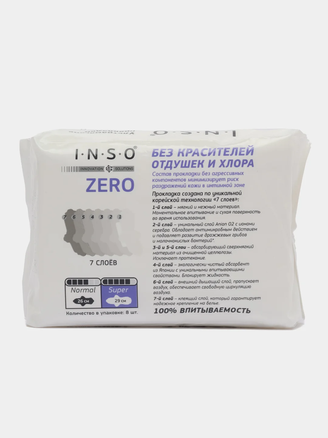 Голубой прокладки женские гигиеническое с анионовым слоем Zero