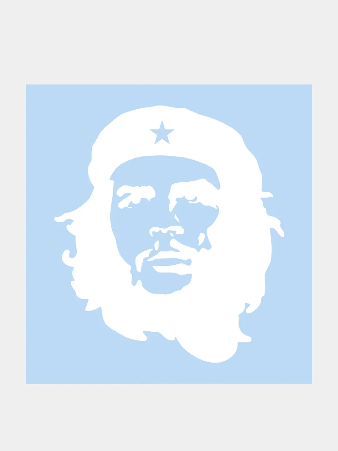 Белый наклейка на автомобиль / капот ЧеГевара Che Guevara виниловая без фона