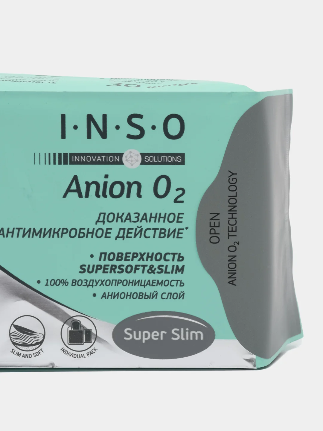 Прокладки ежедневные женские ультратонкие INSO Anion O2, большая упаковка 30 шт, 60 шт