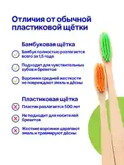 Зубные щетки бамбуковые набор 4 шт. ECO Mipao (Мипао)