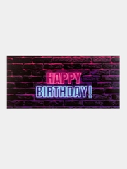 Конверт для денег "Happy Birthday!" неон, 16х8 см