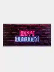 Конверт для денег "Happy Birthday!" неон, 16х8 см