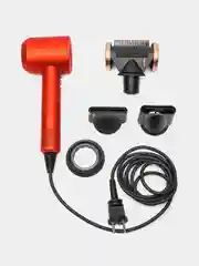Фен Supersonic HD15 (Topaz Orange) с кожаным кейсом, вилка российская Premium