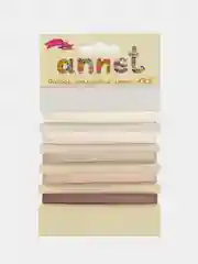 Бежевый набор атласных лент Annet,5 отрезов ,длина отреза 1м.,ширина 6мм