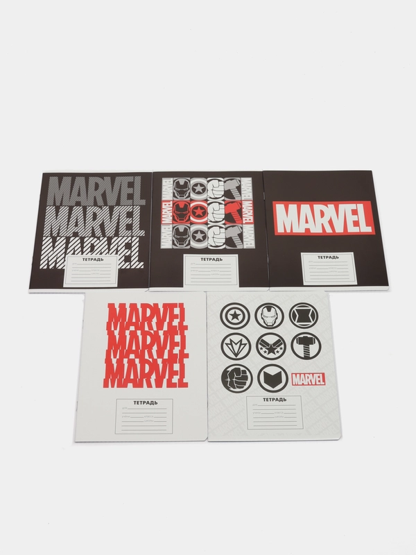 Тетрадь 24 листа, клетка, "Marvel", 5 видов, Мстители