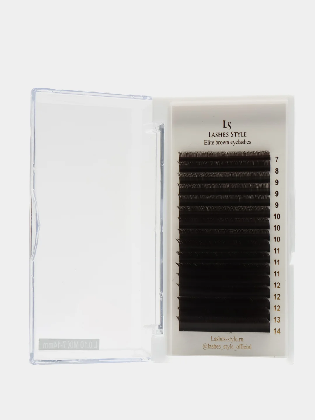 Коричневый черные и коричневые ресницы для наращивания Lashes Style МИКС, Лс