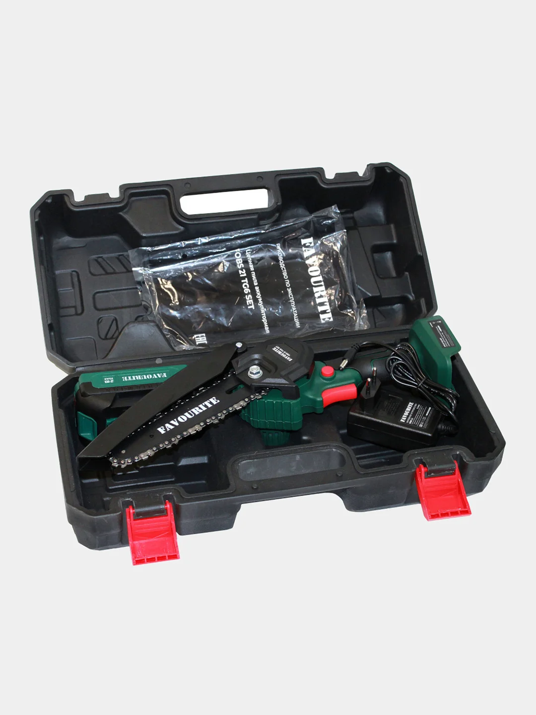 Аккумуляторная пила цепная OBS 21 TG6 SET, 2850 об/мин, 6"- 15 см, 2 а/ч, 21 В