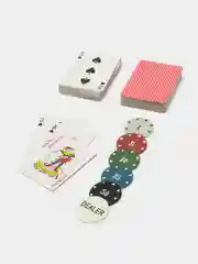 Набор для игры в покер: 120 фишек с номиналом, фишка дилера, 2 колоды карт, сукно
