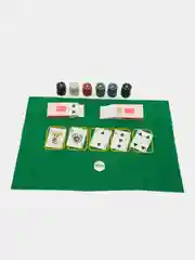 Набор для игры в покер: 120 фишек с номиналом, фишка дилера, 2 колоды карт, сукно