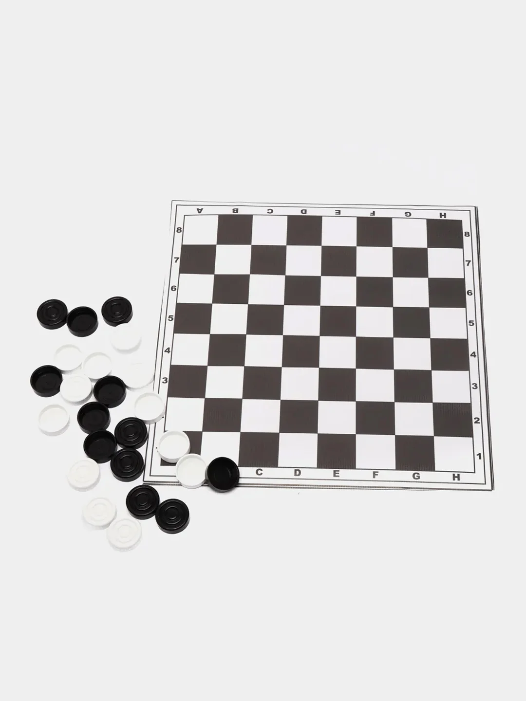 Шашки с виниловой доской, 30 х 30 см, d 3см, h 0,9 см