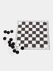 Шашки с виниловой доской, 30 х 30 см, d 3см, h 0,9 см